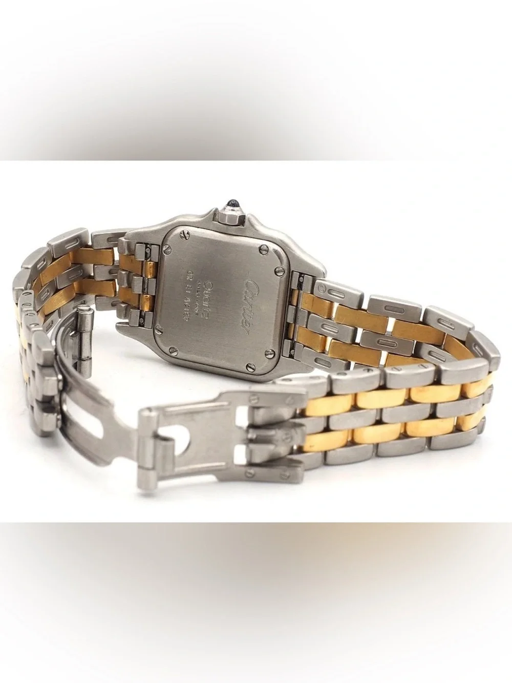 Cartier Panther 22mm Ladies Watch 18K Yellow Gold Stainless Steel Box Papers - Picture 6 of 9